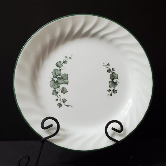 Corelle Callaway Salad Dessert Bread Plates 7.25" White Swirl Green Ivy - Picture 2 of 6